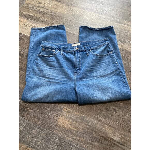 Madewell Slim Wide-Leg Crop Jeans Size 34 - Picture 3 of 9